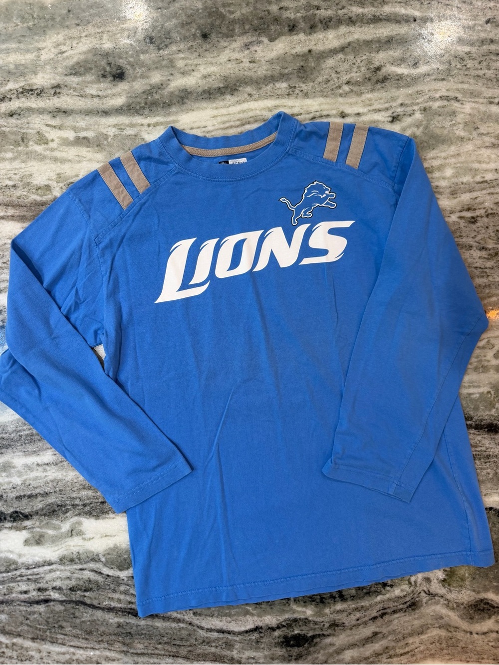 Vintage NFL Detroit Lions Royal Blue Long Sleeve Shirt with White